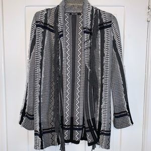 NIC & ZOE Fringed Aztec Tribal Cardigan